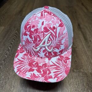 Atlanta Braves Snapback Hat Youth Women Golfer‎ Trucker Hawaii Pink Luau Floral